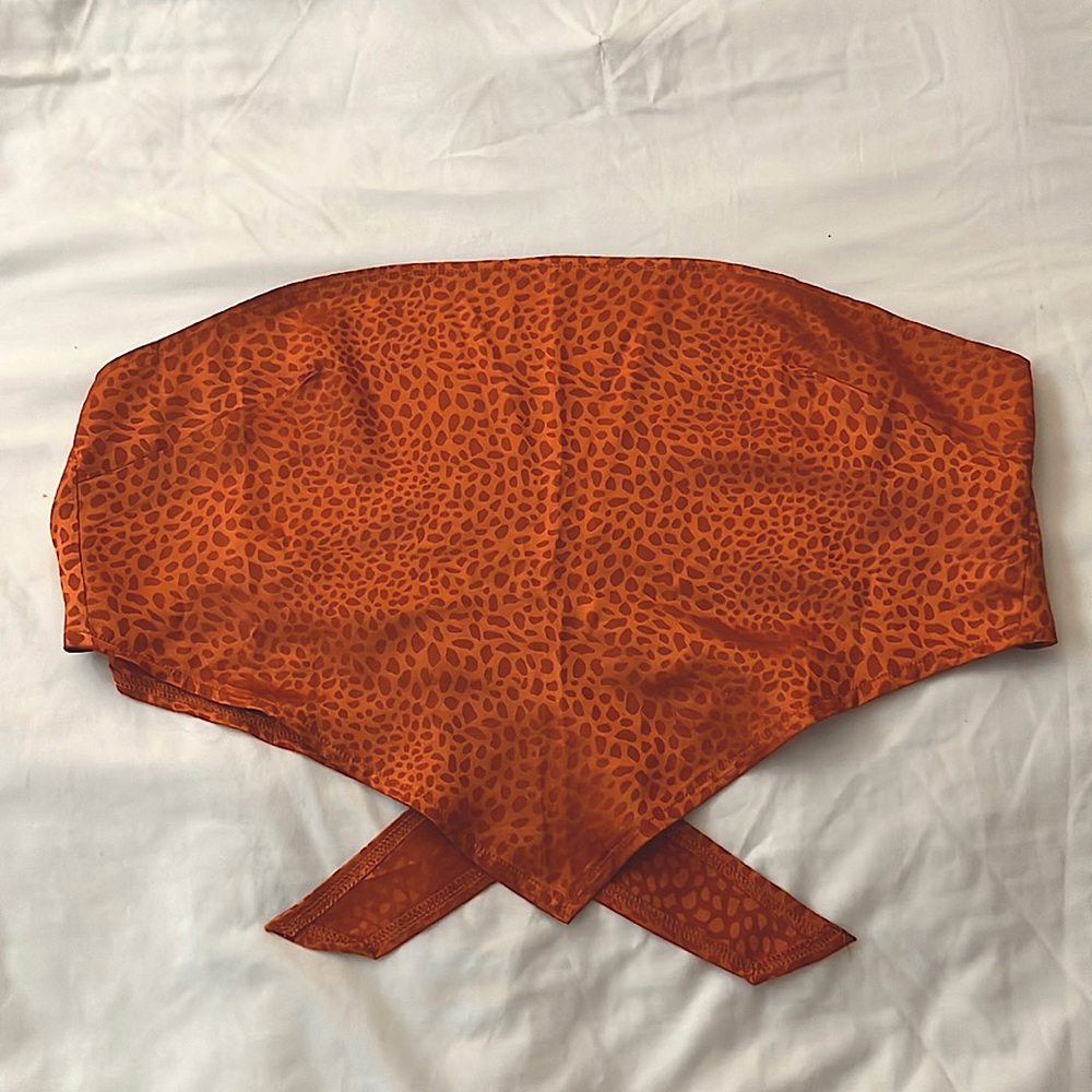 Leopard print orange scarf top